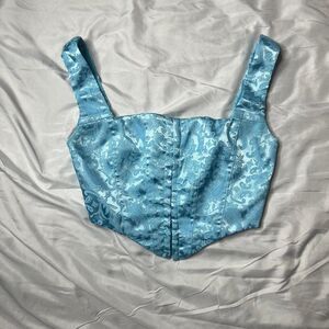 Princess Polly Blue Paisley Corset Top